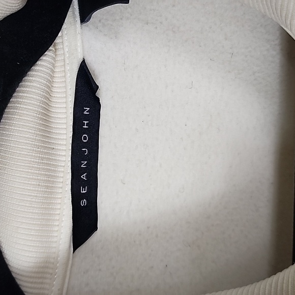 Vintage SEAN JOHN Mens Large Track Jacket Off White Full Zip Long Sleeve - Picture 5 of 8